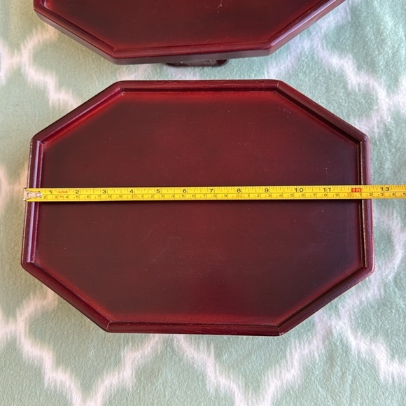 Wood Octagonal sofa armrest Trays - Picture 7 of 8